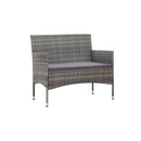 2 Piece Garden Lounge Set Poly Rattan Grey With Cushion