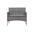 2 Piece Garden Lounge Set Poly Rattan Grey With Cushion