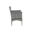 2 Piece Garden Lounge Set Poly Rattan Grey With Cushion