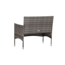 2 Piece Garden Lounge Set Poly Rattan Grey With Cushion