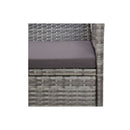 2 Piece Garden Lounge Set Poly Rattan Grey With Cushion