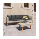 2 Piece Garden Lounge Set With Cushions Poly Rattan Beige