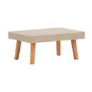2 Piece Garden Lounge Set With Cushions Poly Rattan Beige