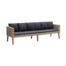 2 Piece Garden Lounge Set With Cushions Poly Rattan Beige
