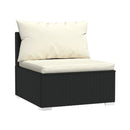2 Piece Garden Lounge Set Poly Rattan Black With Cushions