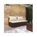 2 Piece Garden Lounge Set With Cushions Poly Rattan Brown