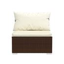 2 Piece Garden Lounge Set With Cushions Poly Rattan Brown