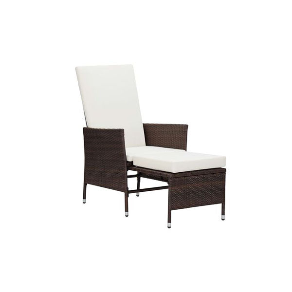 2 Piece Poly Rattan Brown Garden Lounge Set With Cushions