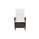 2 Piece Poly Rattan Brown Garden Lounge Set With Cushions