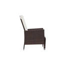 2 Piece Poly Rattan Brown Garden Lounge Set With Cushions