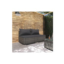 2 Piece Set Garden Lounge With Cushions Poly Rattan Grey