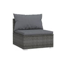 2 Piece Set Garden Lounge With Cushions Poly Rattan Grey