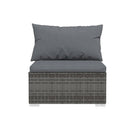 2 Piece Set Garden Lounge With Cushions Poly Rattan Grey