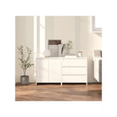 2 Piece Sideboard White Engineered Wood