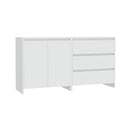 2 Piece Sideboard White Engineered Wood