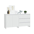 2 Piece Sideboard White Engineered Wood