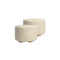 2 Pieces Round Foot Stool Beige