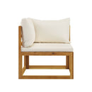 2 Seater Garden Bench With Cream White Cushions
