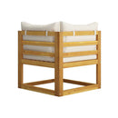 2 Seater Garden Bench With Cream White Cushions