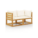 2 Seater Garden Bench With Cream White Cushions