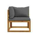 2 Seater Garden Bench With Dark Grey Cushions