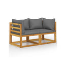 2 Seater Garden Bench With Dark Grey Cushions