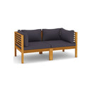 2 Seater Garden Sofa With Cushion Solid Acacia Wood