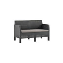 2 Seater Garden Sofa With Cushions Anthracite Pp Rattan