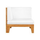 2 Seater Sofa With Cream White Cushions Solid Acacia Wood