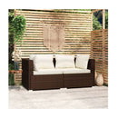 2 Seater Sofa With Cushions Brown Poly Rattan