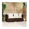 2 Seater Sofa With Cushions Brown Poly Rattan