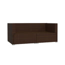 2 Seater Sofa With Cushions Brown Poly Rattan