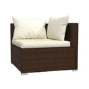 2 Seater Sofa With Cushions Brown Poly Rattan