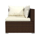 2 Seater Sofa With Cushions Brown Poly Rattan