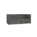 2 Seater Sofa With Cushions Grey Poly Rattan