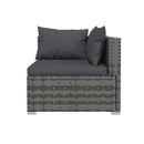 2 Seater Sofa With Cushions Grey Poly Rattan