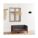 2 Seater Sofa With Dark Grey Cushions Solid Acacia Wood
