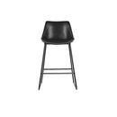 2 Pcs Bar Stools Kitchen Metal Bar Stool Dining Chairs Leather Black