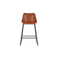 2 Pcs Bar Stools Kitchen Metal Bar Stool Dining Chairs Leather Brown