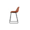 2 Pcs Bar Stools Kitchen Metal Bar Stool Dining Chairs Leather Brown
