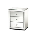 2 Pcs Bedside Drawers Mirrored Side End Table Cabinet Nightstand