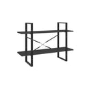 2 Tier Book Cabinet 100 X 30 X 70 Cm Grey Engineered Wood