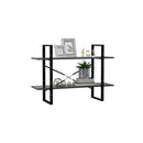 2 Tier Book Cabinet 100 X 30 X 70 Cm Grey Engineered Wood