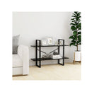 2 Tier Book Cabinet Black 100 X 30 X 70 Cm Chipboard