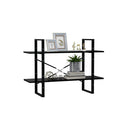 2 Tier Book Cabinet Black 100 X 30 X 70 Cm Chipboard