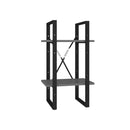 2 Tier Book Cabinet Grey 40 X 30 X 70 Cm Engineered Wood
