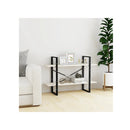 2 Tier Book Cabinet White 100 X 30 X 70 Cm Solid Pine Wood