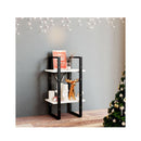 2 Tier Book Cabinet White 40 X 30 X 70 Cm Solid Pine Wood
