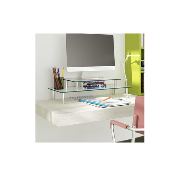 2 Tier Monitor Stand Transparent Glass