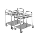 2 Tier Stainless Steel 8 Compartment Kitchen Trolley Condiment Holder